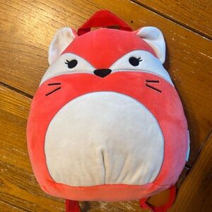 Plush Fox Backpack for Kids - Red and White